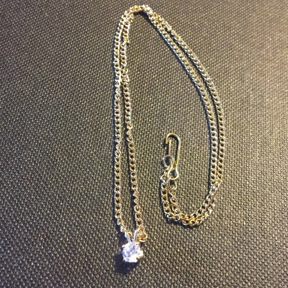 Vintage DEC gold filled necklace solitaire pendant